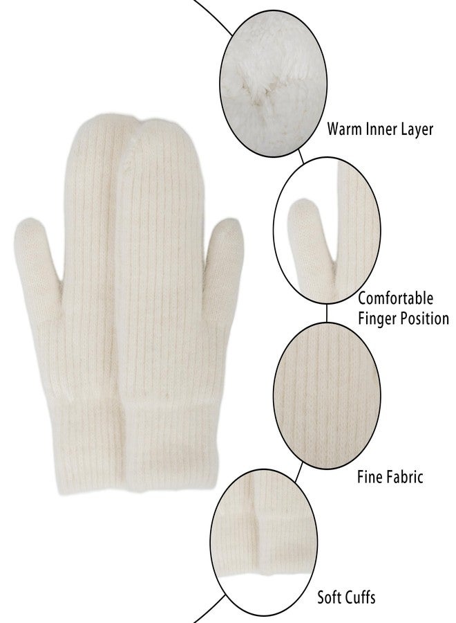 CXQRR Winter Mittens for Women Warm Fleece Cozy Knit Thick Thermal Wool Snow Gloves & Mittens for Cold Weather Gifts - Image 3
